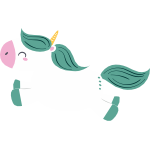 Enhörning vit-grön